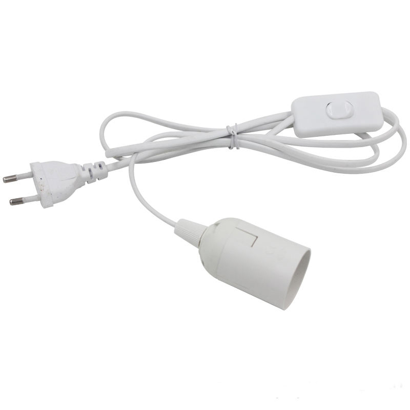 Eu Plug e27 cavo di alimentazione Portalampada Con Eu Plug On/off Switch VDE OEM 2.5A 250V miglior prezzo qualità Per Lampada a Sospensione