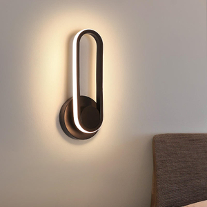 Applique da parete camera da letto 12W comodino a led sfondo chiaro lampada da parete girevole corridoio applique