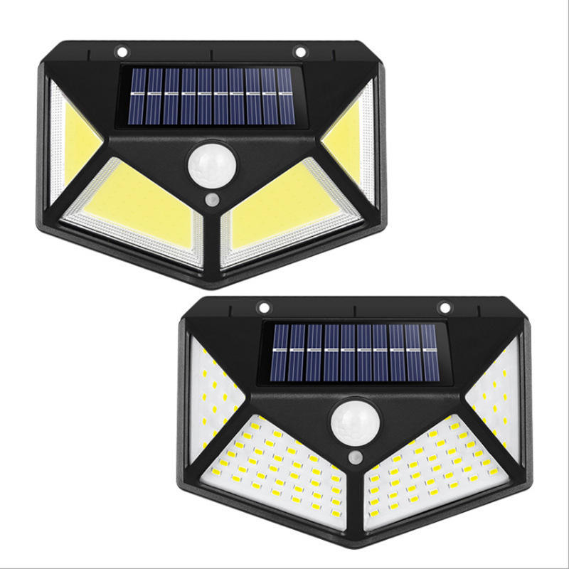 100 luci da parete solari a LED lampada solare per esterni sensore di movimento PIR luce solare a energia solare lampione per luce da giardino