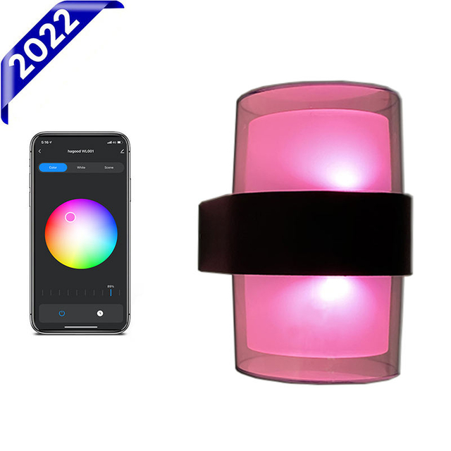 Moderna applique da parete a LED per interni Tuya APP Dimming RGB / Telecomando Lampada da giardino Impermeabile IP65 Apparecchi di illuminazione per esterni AC85-265V
