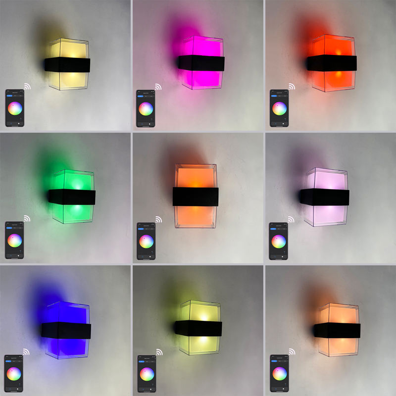 Tuya Smart WiFi Lampada da parete a LED 15W RGBW Outdoor Indoor APP Applique impermeabile Lampada da giardino dimmerabile Lavora con Alexa Google Alice