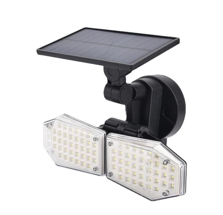 Hagood Lampada da parete a 3 teste impermeabile per esterni Tre teste 83 Luci di sicurezza alimentate a LED con sensore solare COB