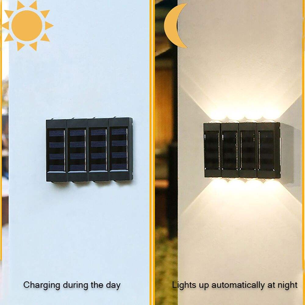 Luci a led solari Lampada da parete per esterni Decor Lampada a bacchetta solare per esterni
