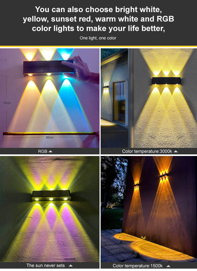 Nuova luce solare impermeabile per esterni casa giardino villa faretto da parete esterno super luminoso applique da parete luce decorativa wall washe