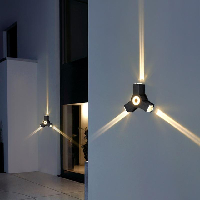 LED 6W/12W Lampada da parete per esterno impermeabile IP65 Portico Lampada da parete per giardino Camera da letto per interni Lampada da illuminazione per soggiorno