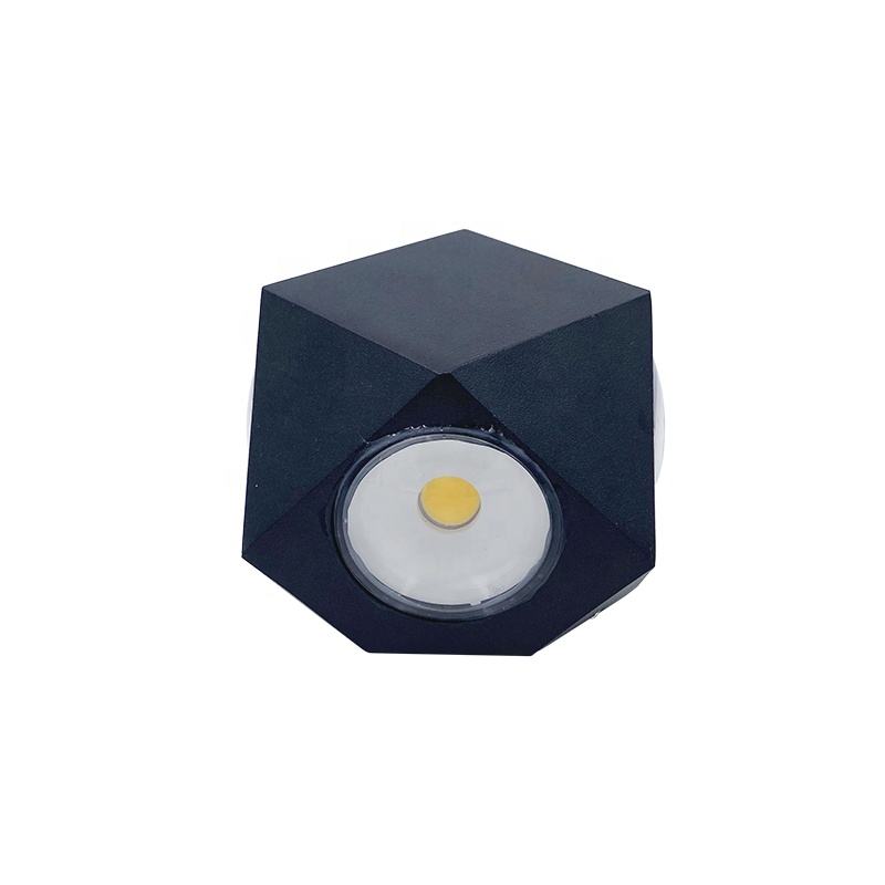 Cina produzione casa esterna 3000-6000k 12W a forma di diamante per interni IP65 decorazione applique da parete a led per esterni produttore di fonti