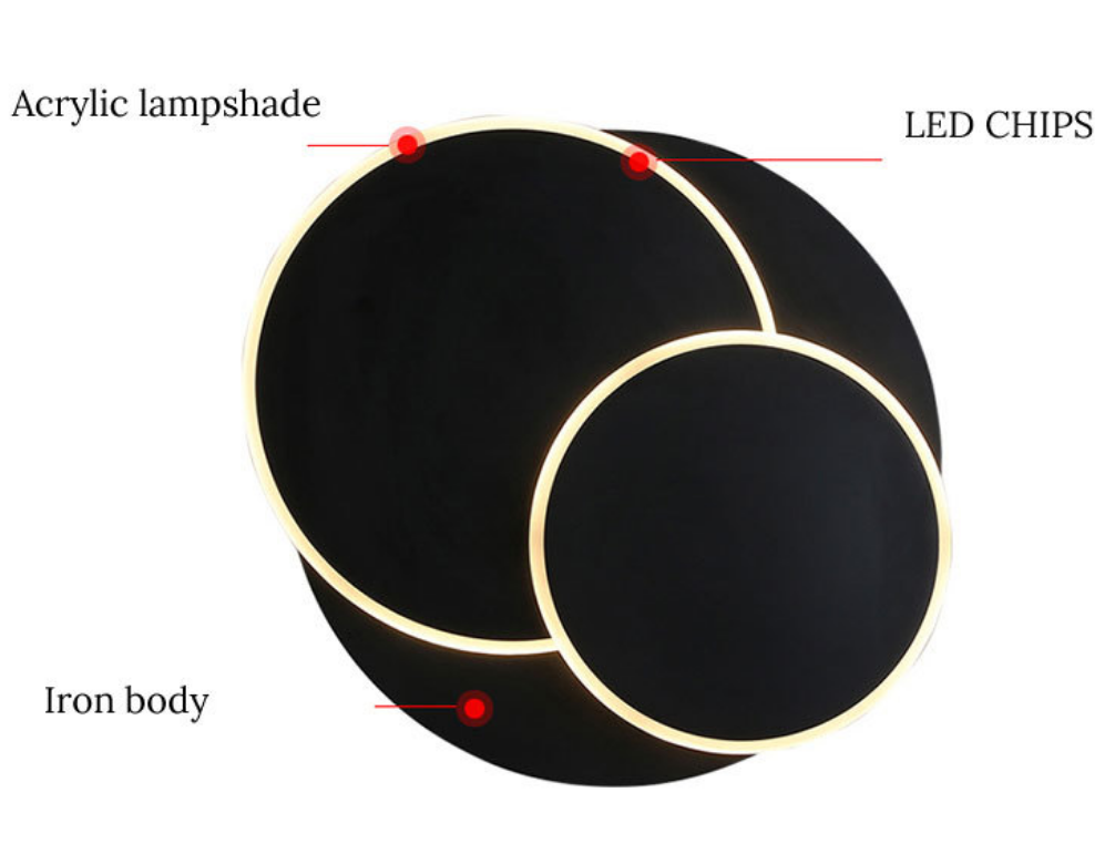 Lampada da parete a LED quadrata per soggiorno camera da letto applique da parete bianca nera applique da parete girevole a 360 gradi in metallo 18W / 24W