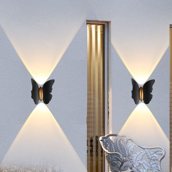 Lampada da parete a LED da 6W Lampada da parete per esterni a forma di farfalla Lampada da parete impermeabile IP65 per la decorazione del giardino Luce della staffa del corridoio