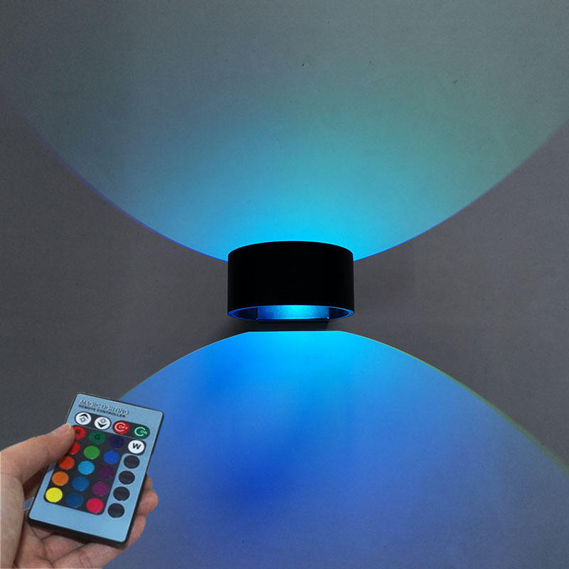 Lampada da parete Circle 5W RGB con controller per la decorazione di interni illumina le luci Lampada da parete a LED bianca/nera su e giù per la luce
