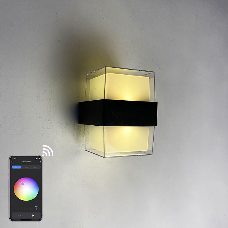 Tuya Graffiti Intelligent App Control RGBW Cambia colore Illuminazione per esterni Impermeabile IP65 Giardino Smart Wifi Lampada da parete a LED