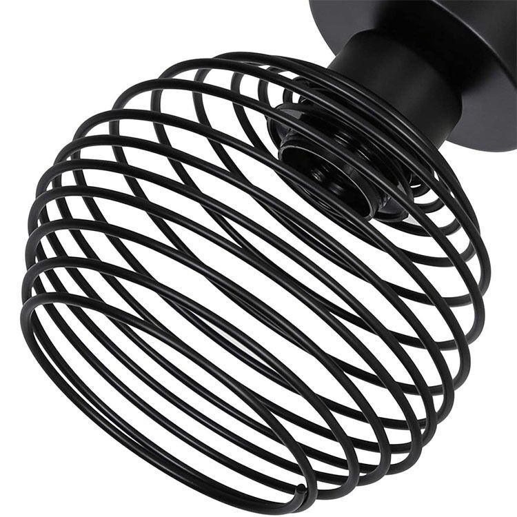 Plafoniere per interni in ferro vintage E27 per corridoio Corridoio Lampada da soffitto a LED retrò per interni per soggiorno camera da letto nera