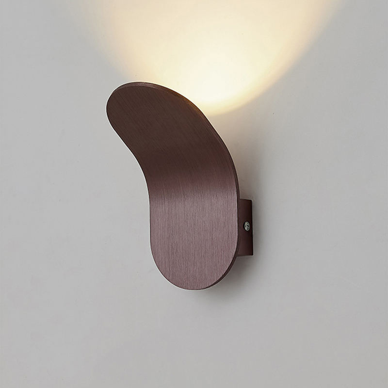 Lampada da parete per interni a LED da 5W Luce notturna di alta qualità Marrone Nero Bianco Grigio Custodia a conchiglia Moderna applique da parete a LED