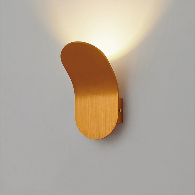 Lampada da parete per interni a LED da 5W Luce notturna di alta qualità Marrone Nero Bianco Grigio Custodia a conchiglia Moderna applique da parete a LED
