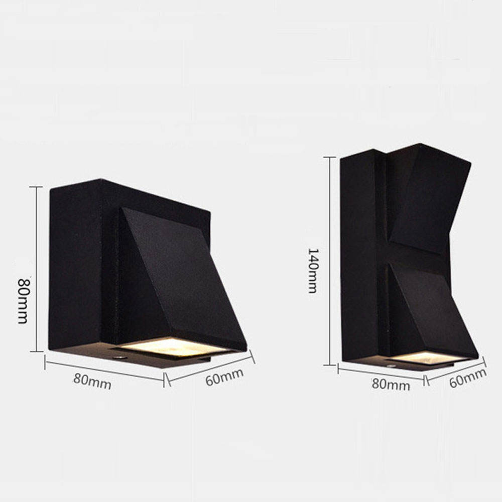 Lampada a LED 5W 12W Illuminazione per esterni Lampada impermeabile Lampada moderna in alluminio su e giù Lampada da parete a LED per esterni Luce per portico da giardino