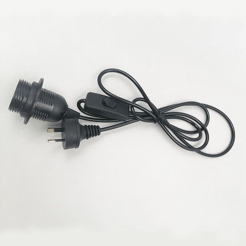 Cavo portalampada E27 Base Portalampada Lampada a sospensione Tessuto Metallo Personalizzato PVC Stile interruttore Spina cavo Dimmer in plastica Vite 