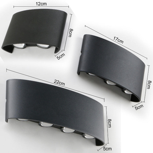 2W 4W 6W 8W 10W 12W Oval Up And Dowm Outdoor Lampada da parete impermeabile Montata impermeabile IP65 Lampada da parete per esterni Portico Lampada da giardino