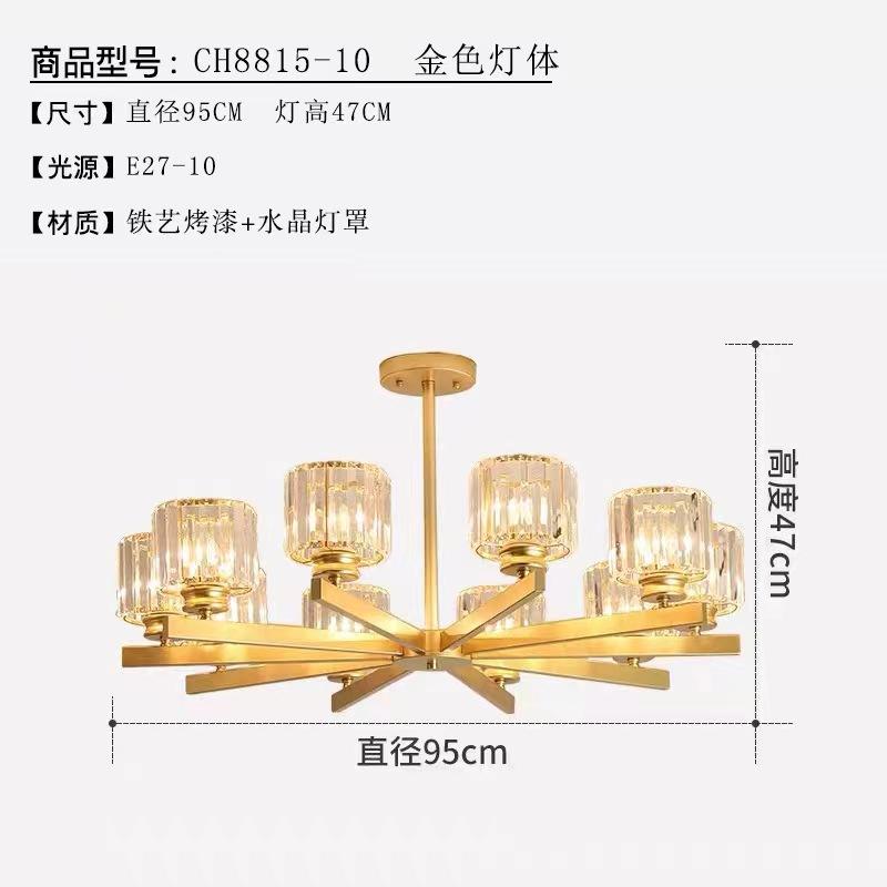 Lampadari moderni da 70 W lampadario di cristallo plafoniere camera da letto Lampada a sospensione a Led nera Design nordico Alluminio Lampada moderna luminosa Illuminazione Lampada da soffitto per soggiorno