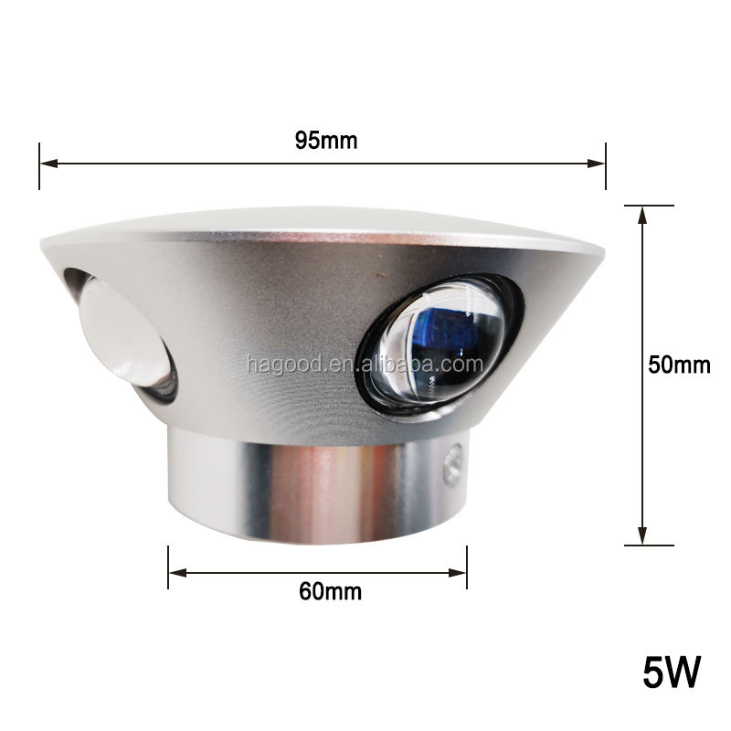 2023 Nuova luce da incasso in alluminio IP65 Applique da parete per scale a led 3w Indoor Outdoor Nero Luminoso corpo bianco Lampada Power Item Chip di illuminazione