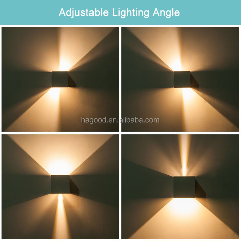 Stile industriale 12W AC85-265V Impermeabile IP65 Fascio regolabile in alluminio Lampada da parete impermeabile per esterni a LED a cubo