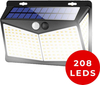 Lampada da esterno solare con sensore di movimento Lampada da parete solare 208 LED Illuminazione da giardino impermeabile con sensore per esterni