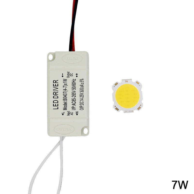 1 set 3W 5W 7W 10W 12W 15W 20W 25W 30W pannello chip led COB per lampada faretto a led + driver di alimentazione LED con guscio in plastica