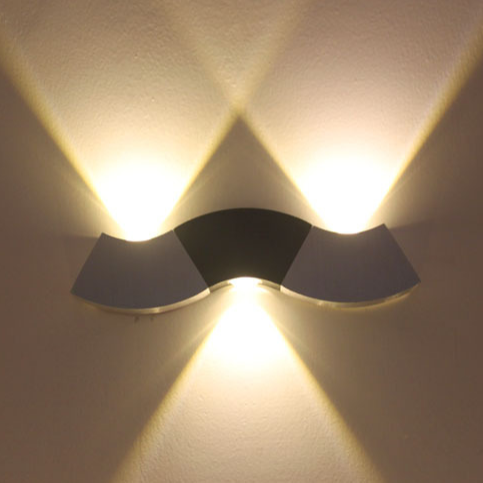 Applique LED Lightess 3W per interni Lampada da parete Up and Down in alluminio Lampada da parete illuminazione da parete argento bianco freddo