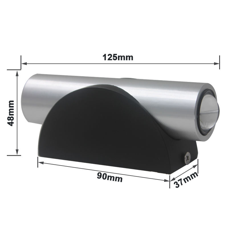 2W 6W Up Down Apparecchi di illuminazione per camera da letto Lampada da parete a risparmio energetico Lampada da parete in alluminio di alta qualità di buona qualità