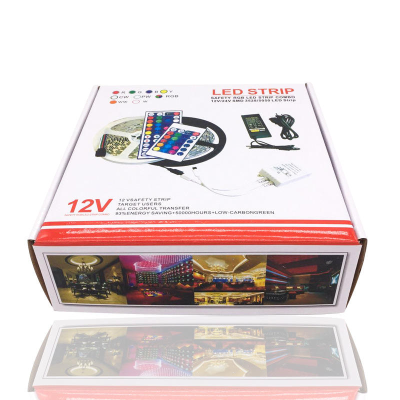 Striscia luminosa a LED 5050RGB con scatola dei colori Set di controller a chiave 24/44 da corsa con colori impermeabili a resina epossidica