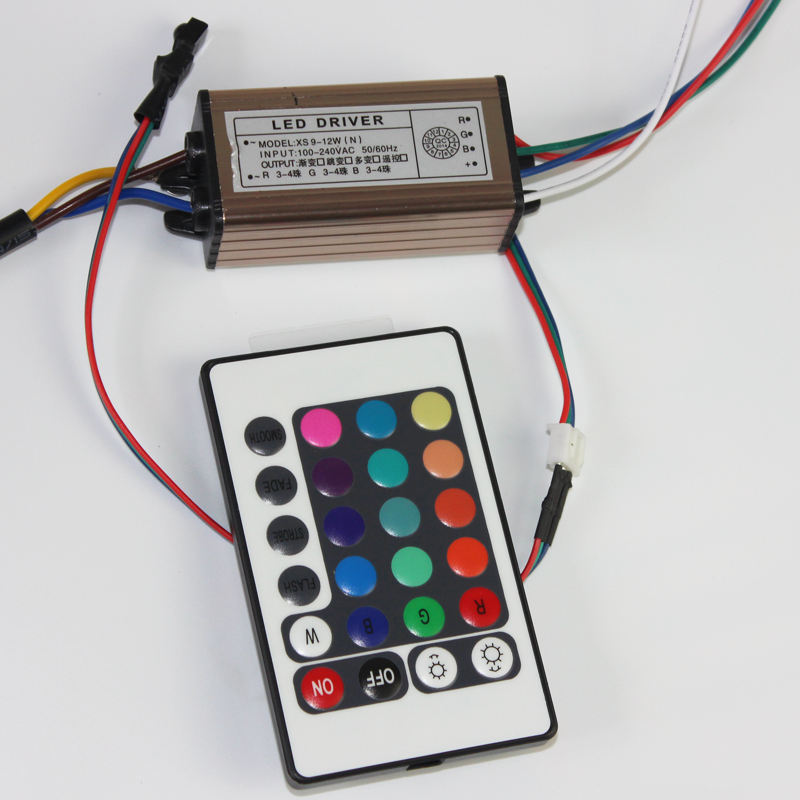 Driver LED 10-100W AC85-265V DC25-38V Alimentatore Trasformatori Led IP66 impermeabili + Telecomando RGB per luce Led fai da te