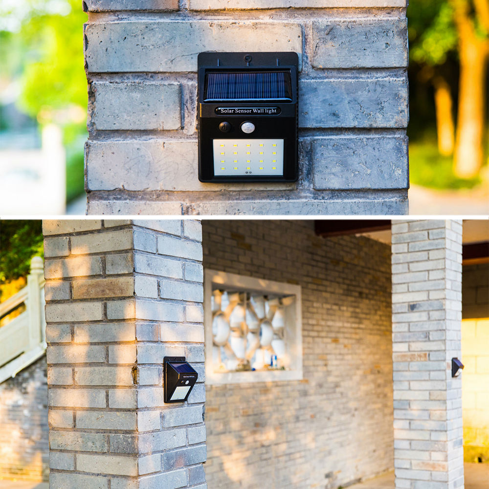 LED Solar Power Light 20LED Luce a parete PIR Motion Sensor Outdoor Impermeabile solare 