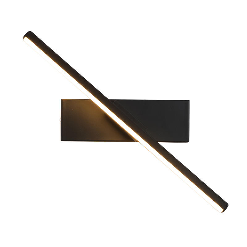 Lampada da parete da comodino Lampada da parete orientabile ad angolo regolabile Illuminazione a LED per interni Lampada da parete a striscia semplice in alluminio