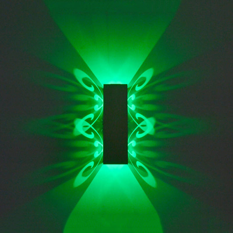 Lampada da parete in alluminio di alta qualità 6W applique per interni farfalla 2W