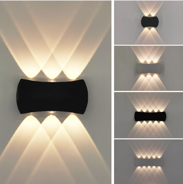 Lampada da parete a LED rotonda da esterno da 6W Corridoio da giardino Lampada da parete luminosa a cinque lati Impermeabile IP65 Colore bianco Ambiance Appear