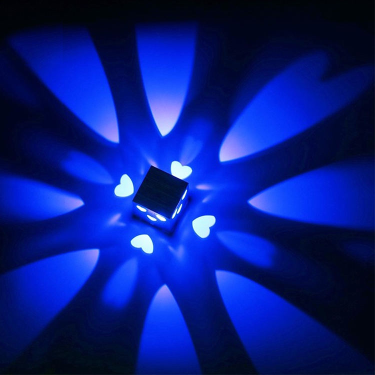 3W LED Love heart 3W RGB Lampada da parete con telecomando per la casa Camera da letto Scala Foyer Decorazione Decorateur Beauty Room