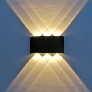 Lampada da parete a LED da esterno impermeabile su e giù a forma di arco da 6W Lampada da parete moderna in alluminio con applique da parete