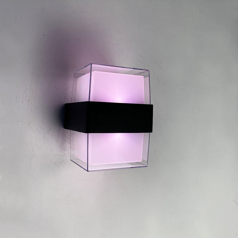 2023 Nuovo Tuya Smart IP65 WiFi APP Controllato AC85-265V RGBCW art deco moderna plastica giardino impermeabile LED applique da parete per esterni