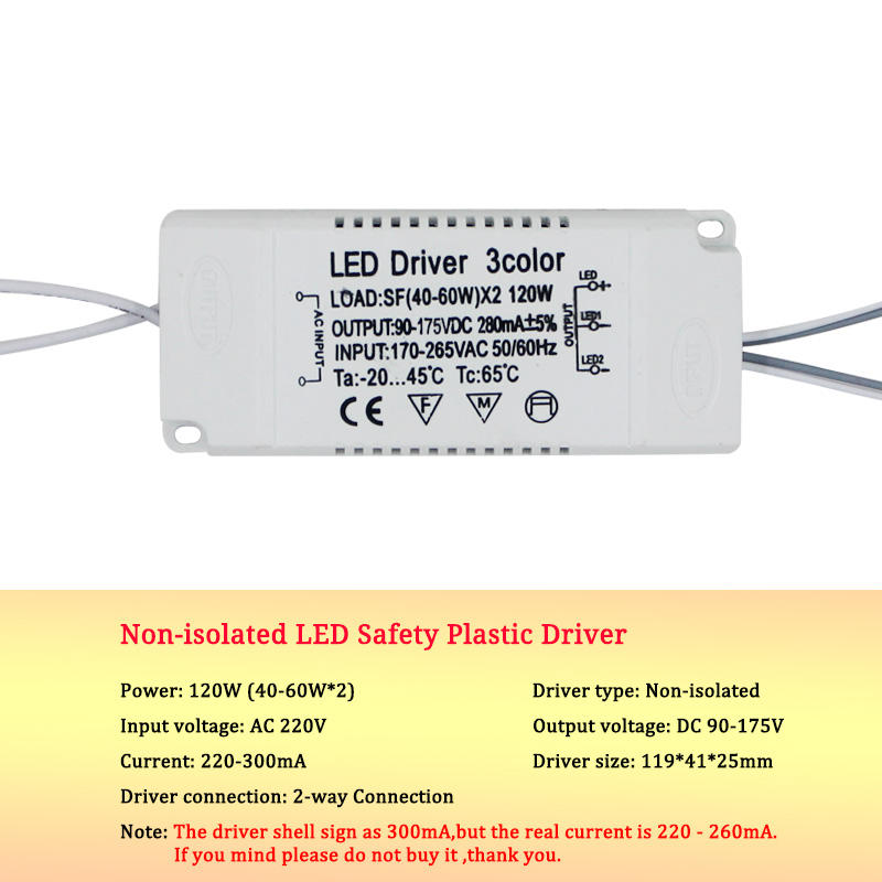 Adattatore di alimentazione del driver LED da 8-120 W per il chip della lampadina di ricambio per trasformatore non isolante AC220V