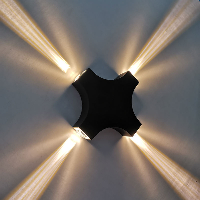 4W 12W Lampada da esterno impermeabile da parete dal design moderno up down loft RGB telecomando lampade da parete a LED lampada a bacchetta
