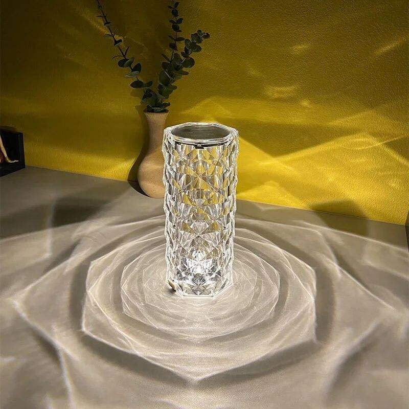Amazon Lusso Acrilico Moderno Trasparente Led Touch Control Lampada da Comodino in Cristallo Luce Ricaricabile Cena Romantica Luce