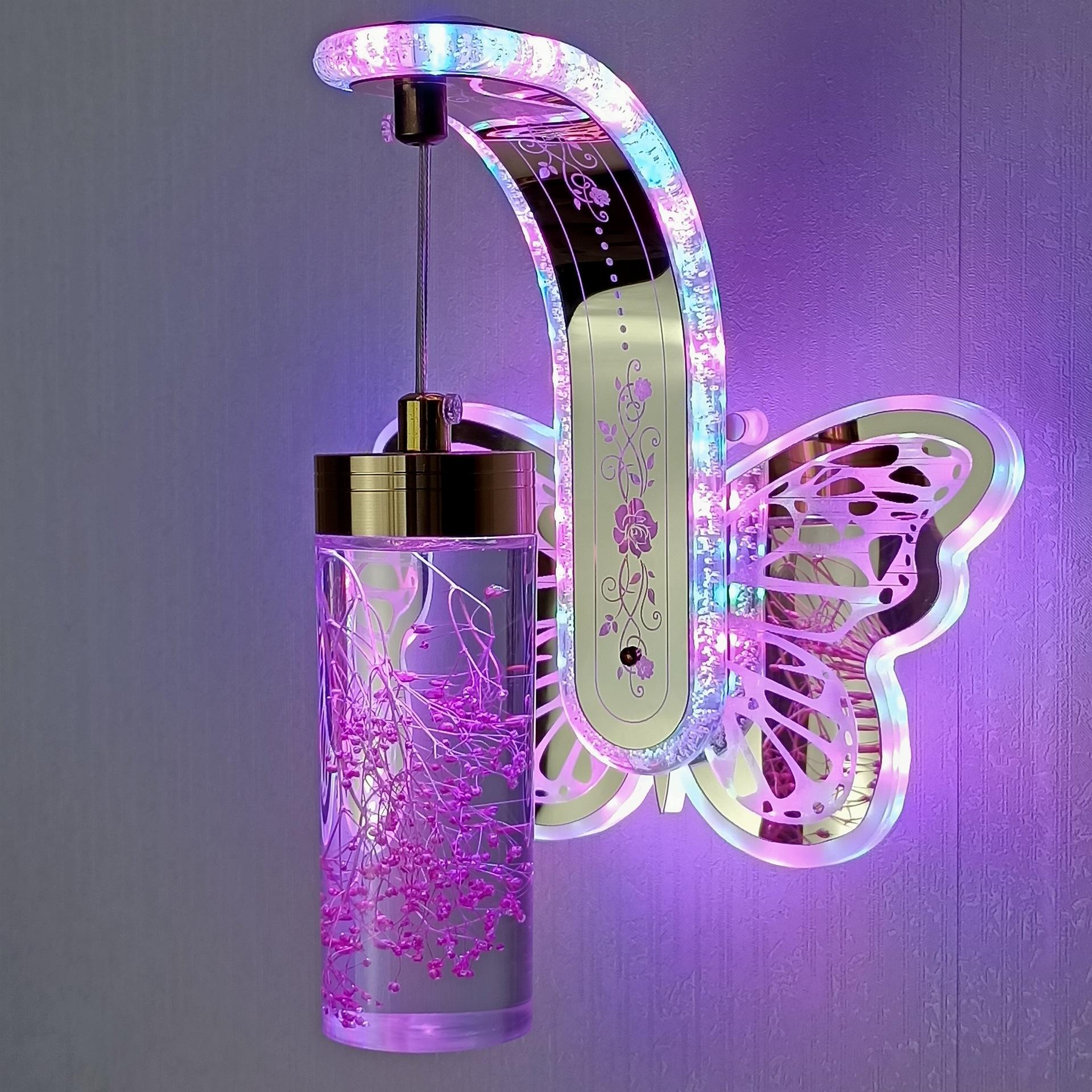 Nuova lampada da parete a led da comodino Camera da letto Hotel Lampade da bagno semplici Lampada da parete a led moderna creativa True Flower Ambra