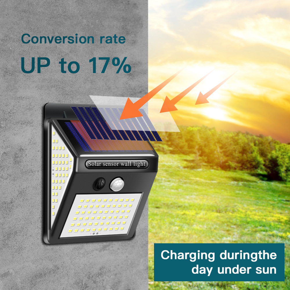 Smart Solar LED Outdoor Impermeabile Su e Giù Illuminazione luminosa Decorazione da giardino Luci solari Scale Recinzione Lampada solare