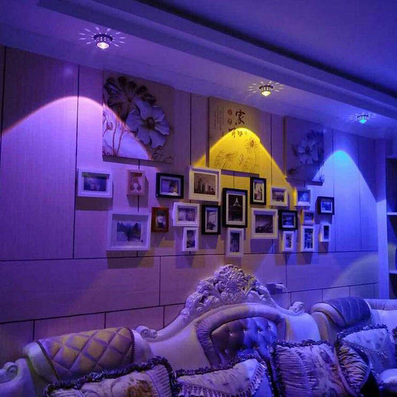 Bull's Eye Lantaarn Crystal Spotlight Down Light Lampada da parete TV Sky Down Light Gat Licht Persoonlijkheid Creative LED Colore Sfondo