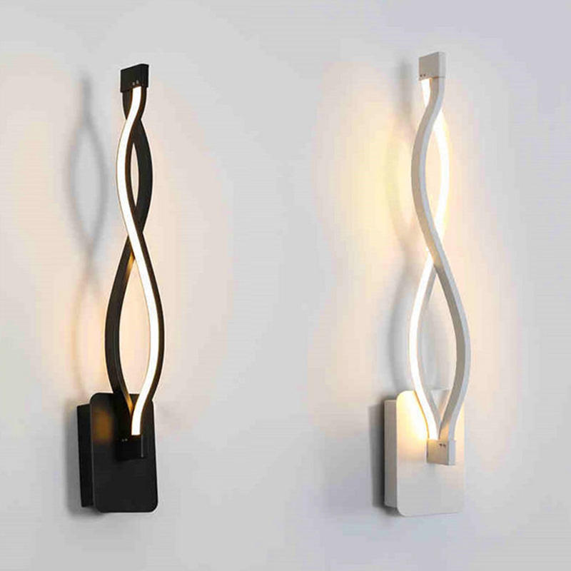 16W Decorazione moderna della casa Forma dell'onda Alluminio Su Giù Lampada da parete a LED Applique da parete a LED per interni Luce ghirlanda natalizia