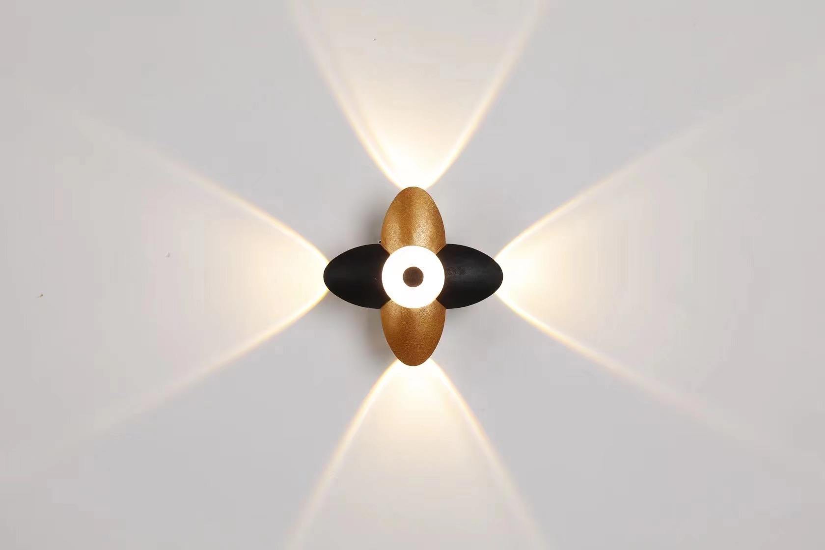 Applique da parete in alluminio moderno nero impermeabile per montaggio a parete 2 luci da parete per esterni decorazione per giardino su e giù