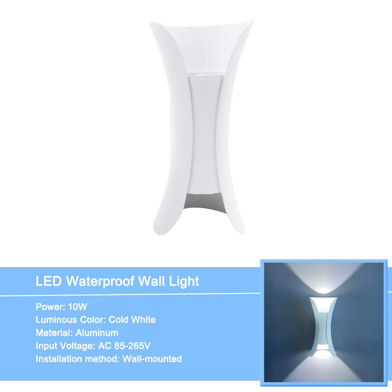 Lampada da parete per balcone da giardino COB IP65 Lampada da parete a LED da 10 W impermeabile per esterni