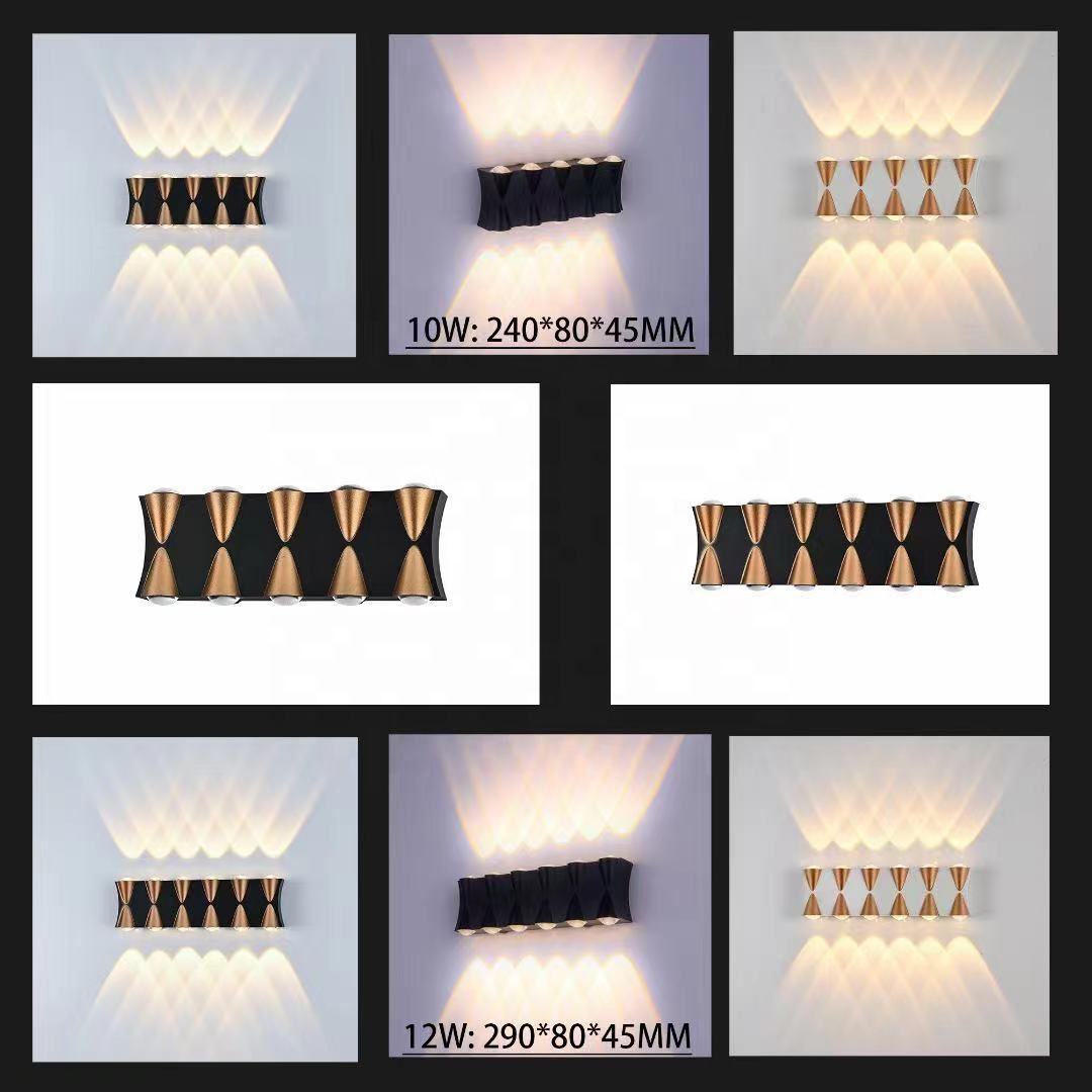 Moderna applique da parete a LED impermeabile IP65 Up Down 8W Illuminazione per esterni Home Hotel Negozio Corridoio Portico Sconce Lampade da parete AC 220V 110V