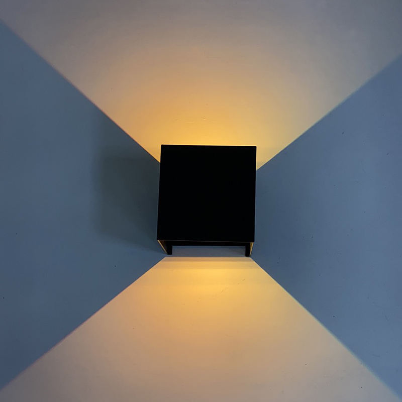 Lampade da parete a led moderne da esterno impermeabili IP65 quadrate nere bianche 20w per giardino