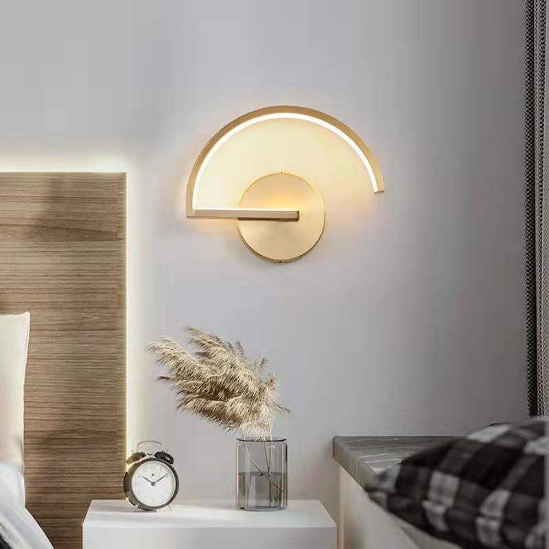 Lampada da parete moderna minimalista in rame Lampada da studio sul comodino della camera da letto del corridoio del corridoio americano Nordic Creative LED Mirror Light Furniture
