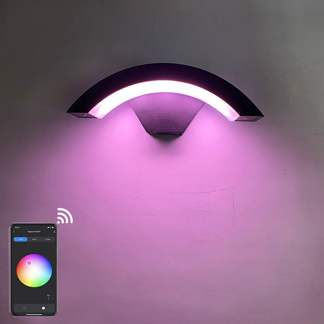 Lampada da parete intelligente Tuya Lampada da parete intelligente a LED Lampada da parete decorativa alla moda colorata impermeabile IP65