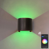 RGB APP 9W Controllo TUYA APP LED Applique da parete Impermeabile IP65 Portico Giardino su e giù Lampada da parete Lampada da parete impermeabile semicircolare